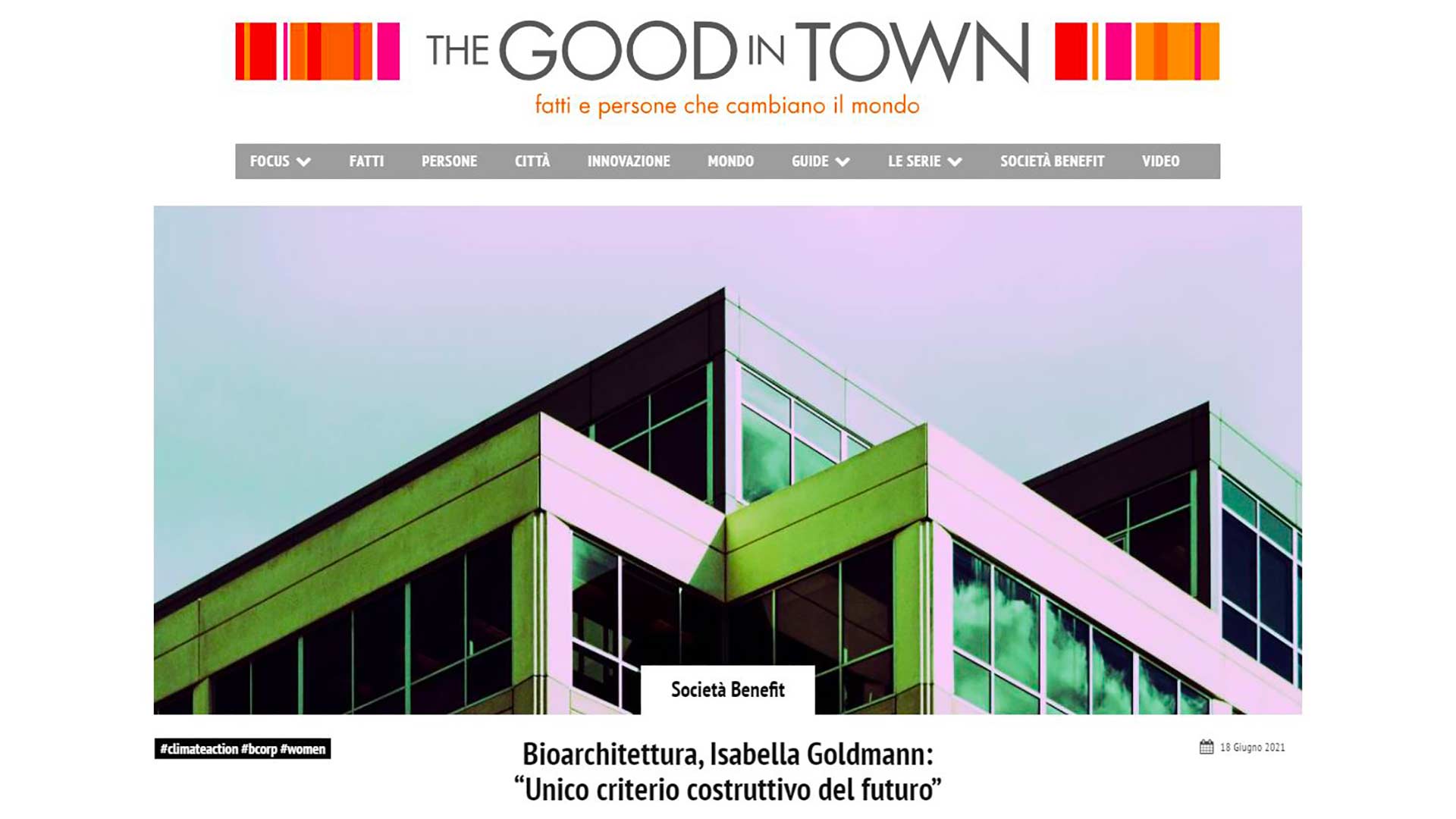 Goldmann&Partners the good in town bioarchitettura Isabella Goldmann intervista 2021-06-18